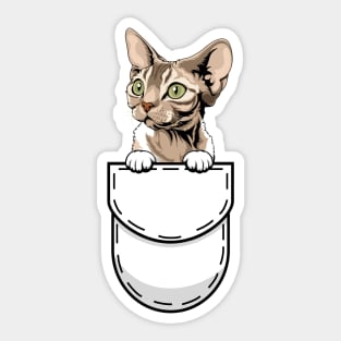 Funny Devon Rex Pocket Cat Sticker